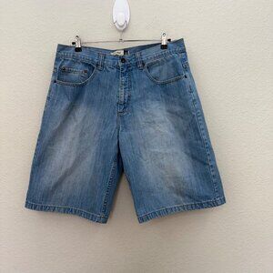 VTG Anchor Blue Baggy Denim Cotton Jeans Shorts Y2K Skate 90s Style Mens sz 36